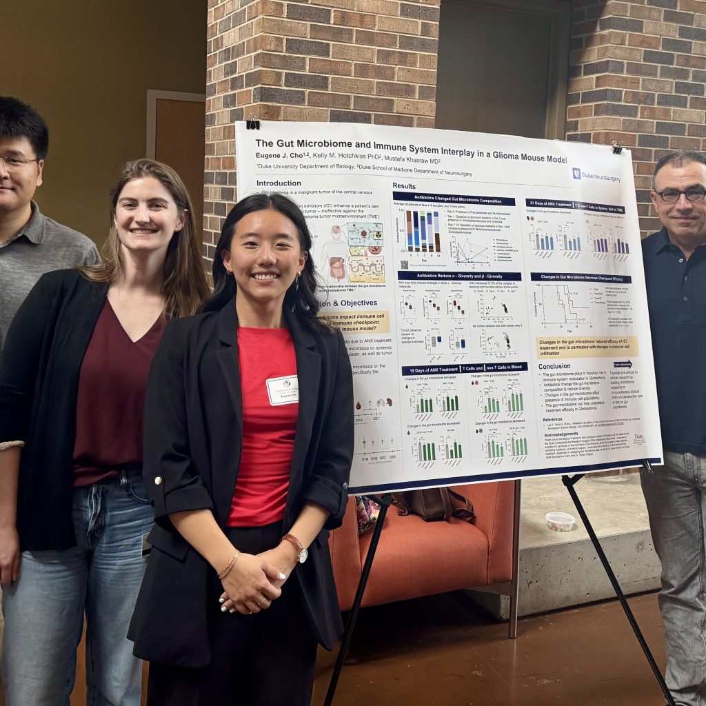 Eugene presenting gut microbiome project at Duke University Biology Honors Thesis Symposium