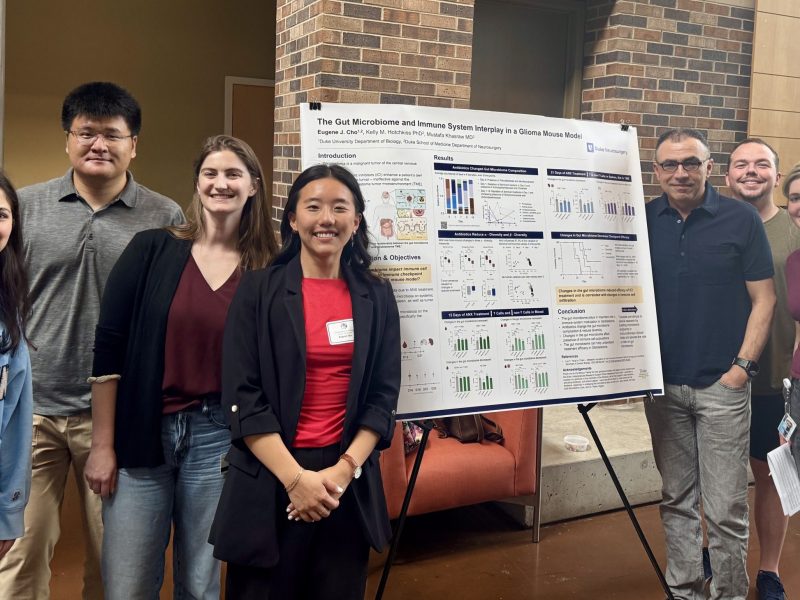 Eugene presenting gut microbiome project at Duke University Biology Honors Thesis Symposium